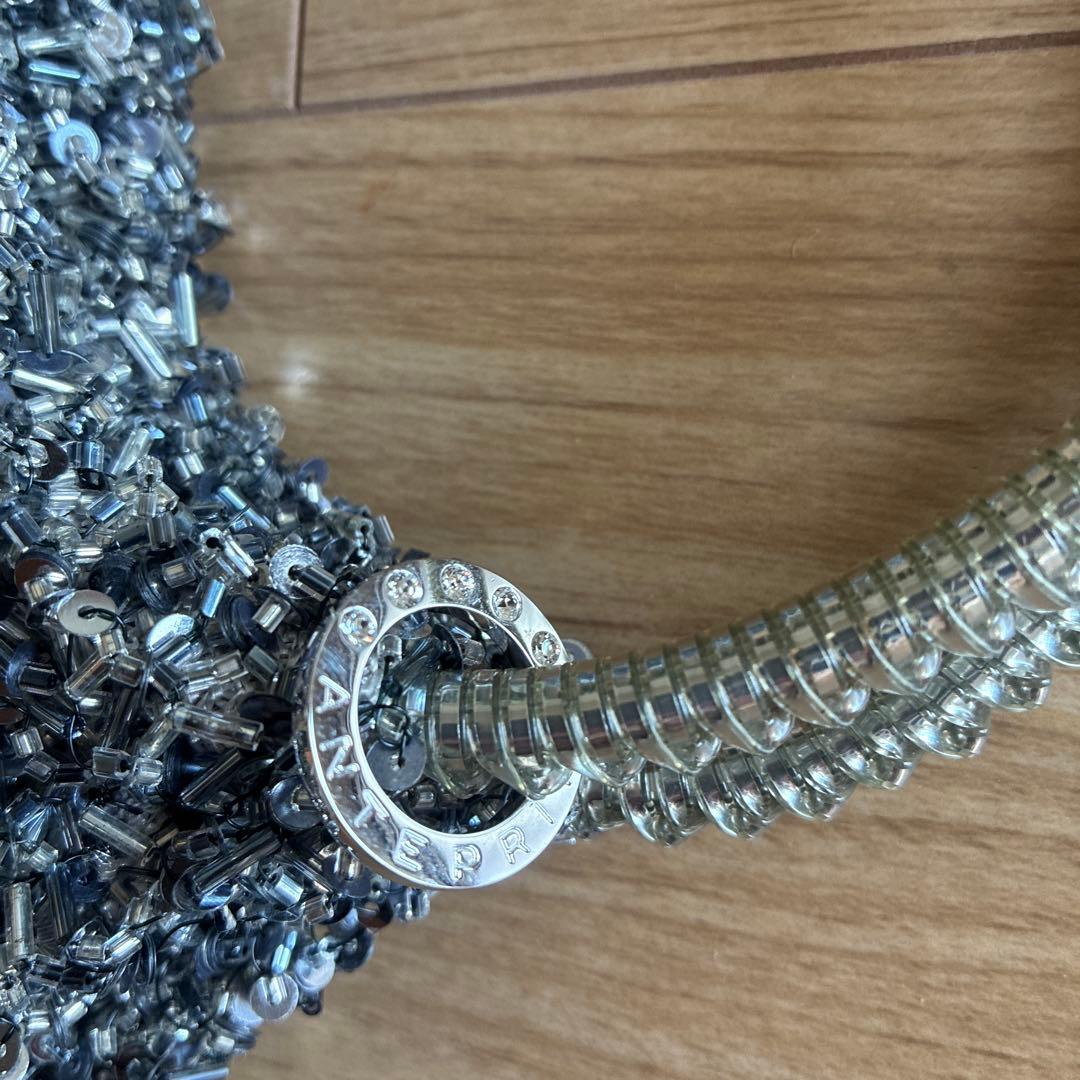 ANTEPRIMA シルバー系 ビーズ装飾 パーティーバッグ