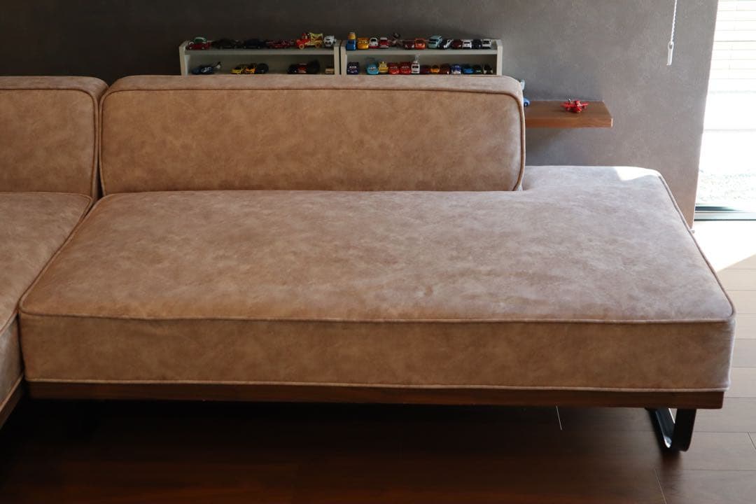 【りよ】分割出品② カウチソファ　ベージュ　スムーステック