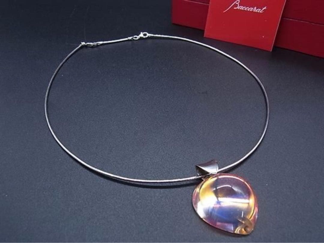 美品☆バカラ タリスマン イリゼ クリア ネックレス オメガチェーン