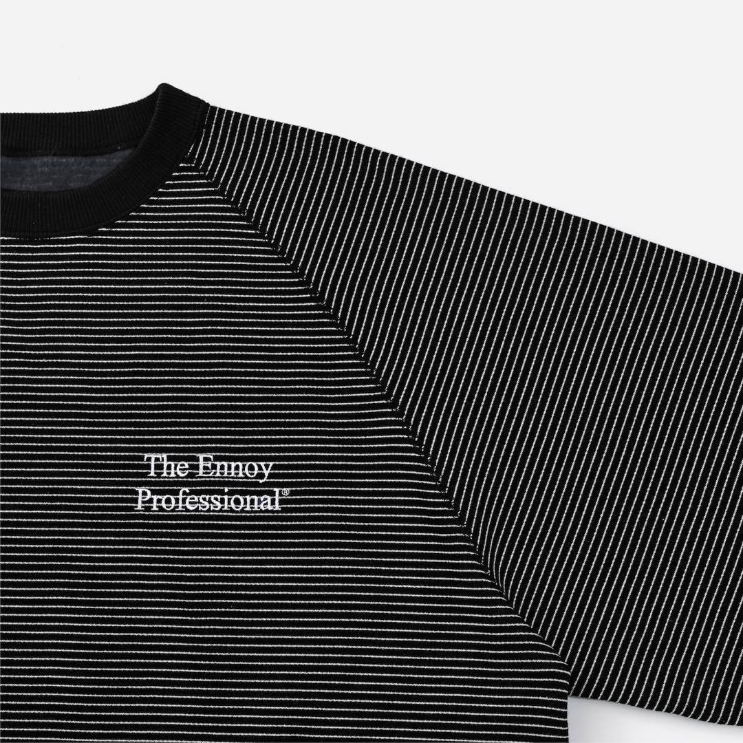 【25FW】ENNOY BORDER CREW NECK SWEAT BLACK