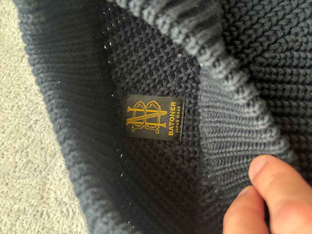 BATONER クルーネックニット　ネイビー