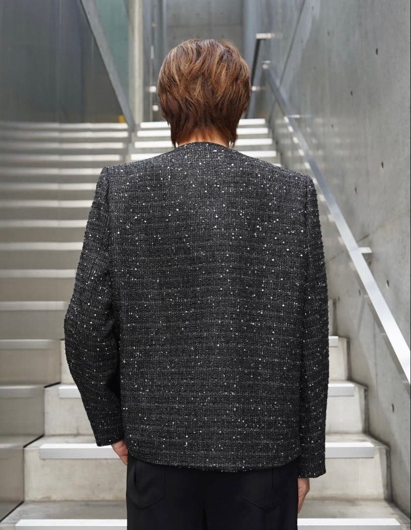 ジャケット・アウター ALUDE no color rainbow lame tweed jacket