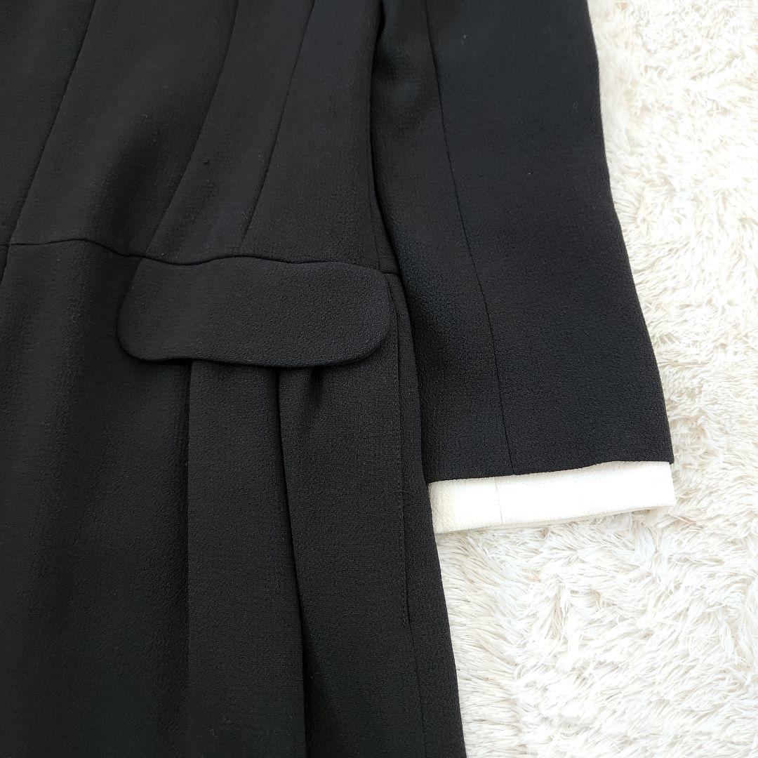 BB　美品✨Reneルネ　白襟長袖ワンピース　34　黒