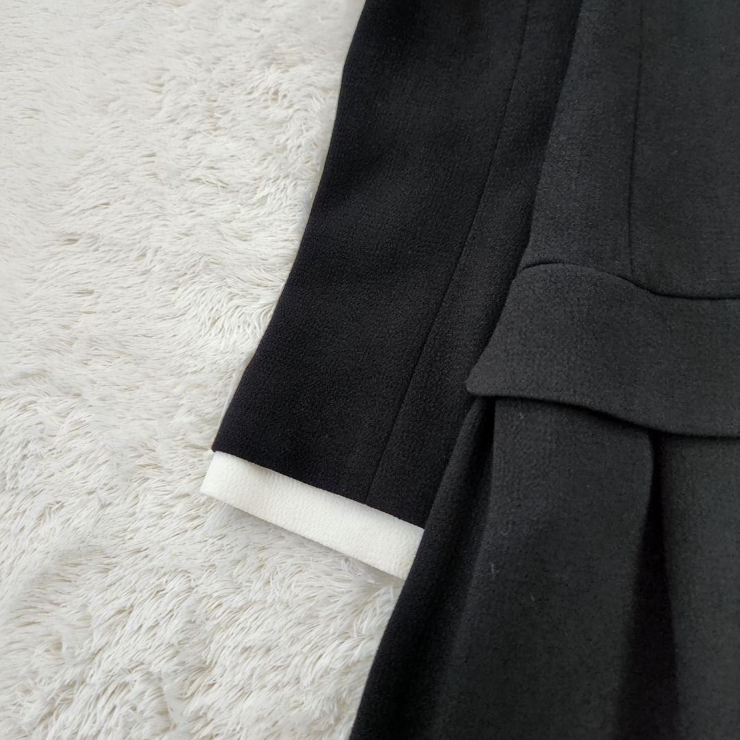 BB　美品✨Reneルネ　白襟長袖ワンピース　34　黒