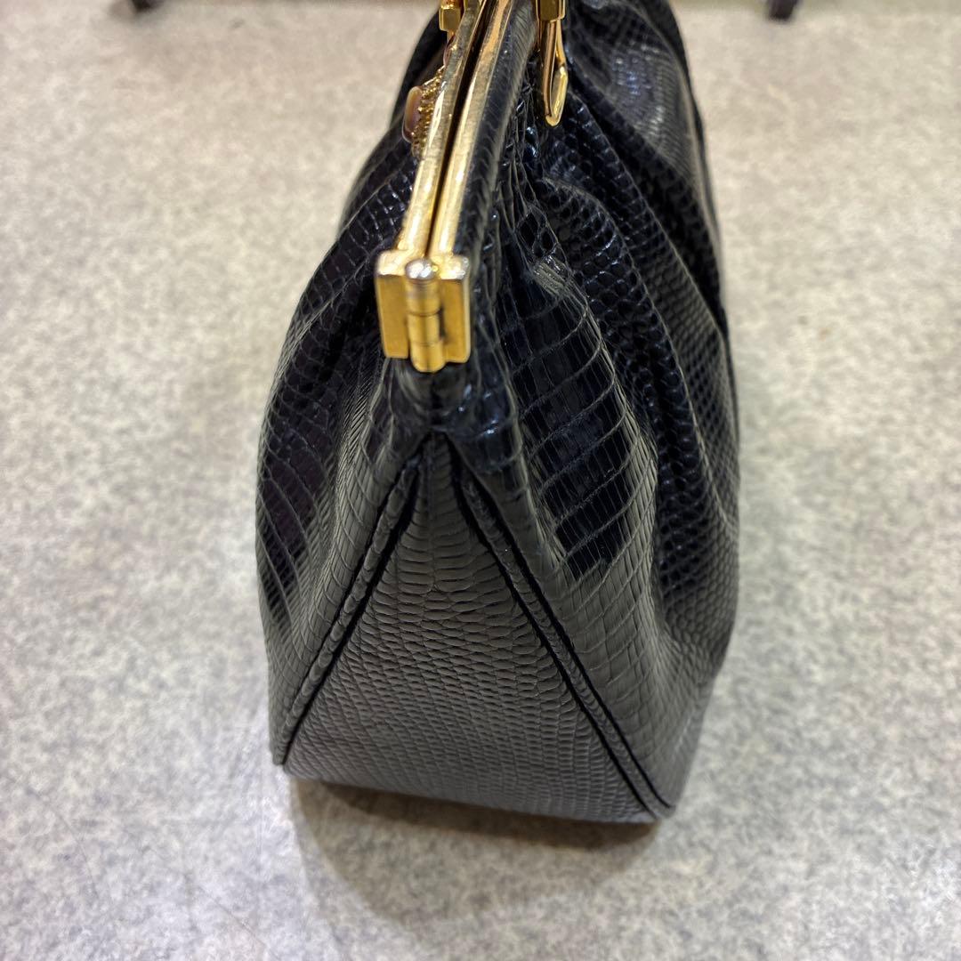 黒 リザード バッグ 皇室御用達 濱野 ハマノ