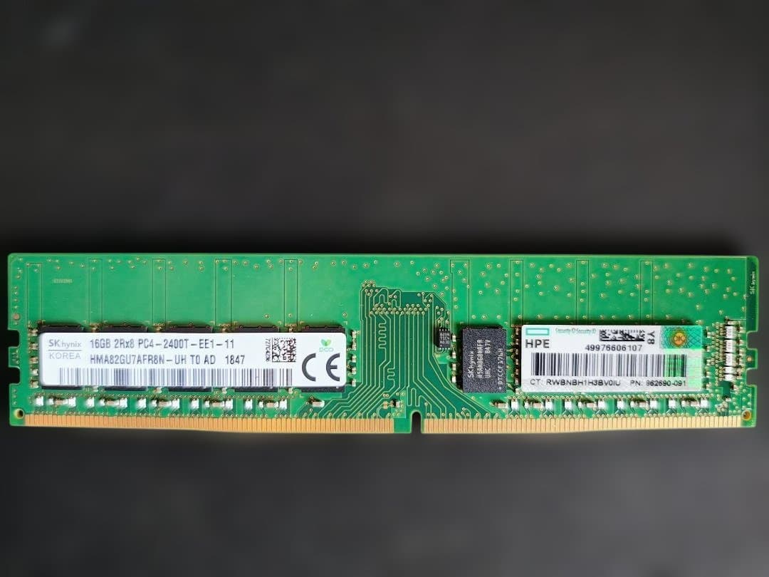 HP純正メモリ DDR4 PC4-2400T 16GB ECC サーバー用