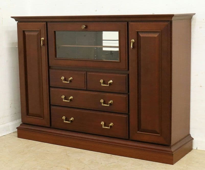 展示品！マルニ【地中海シリーズ】高級サイドボード118・照明付・飾り棚AVボード