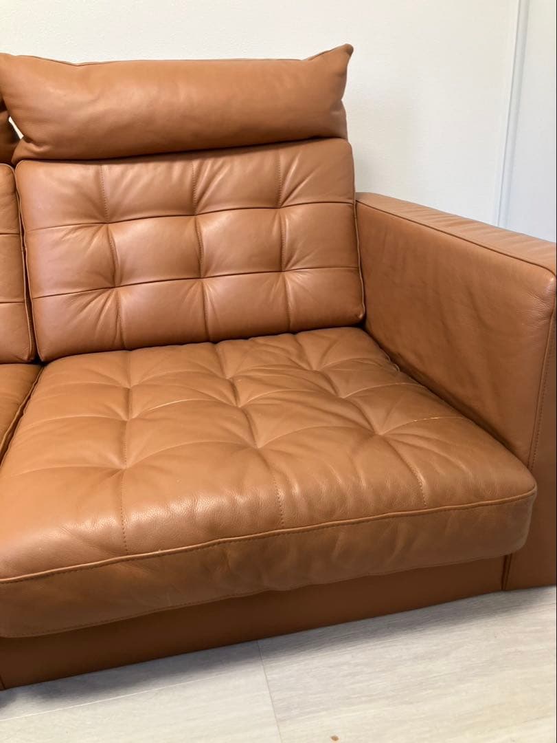 IKEA LANDSKRONA レザーソファ ヘッドレスト付き