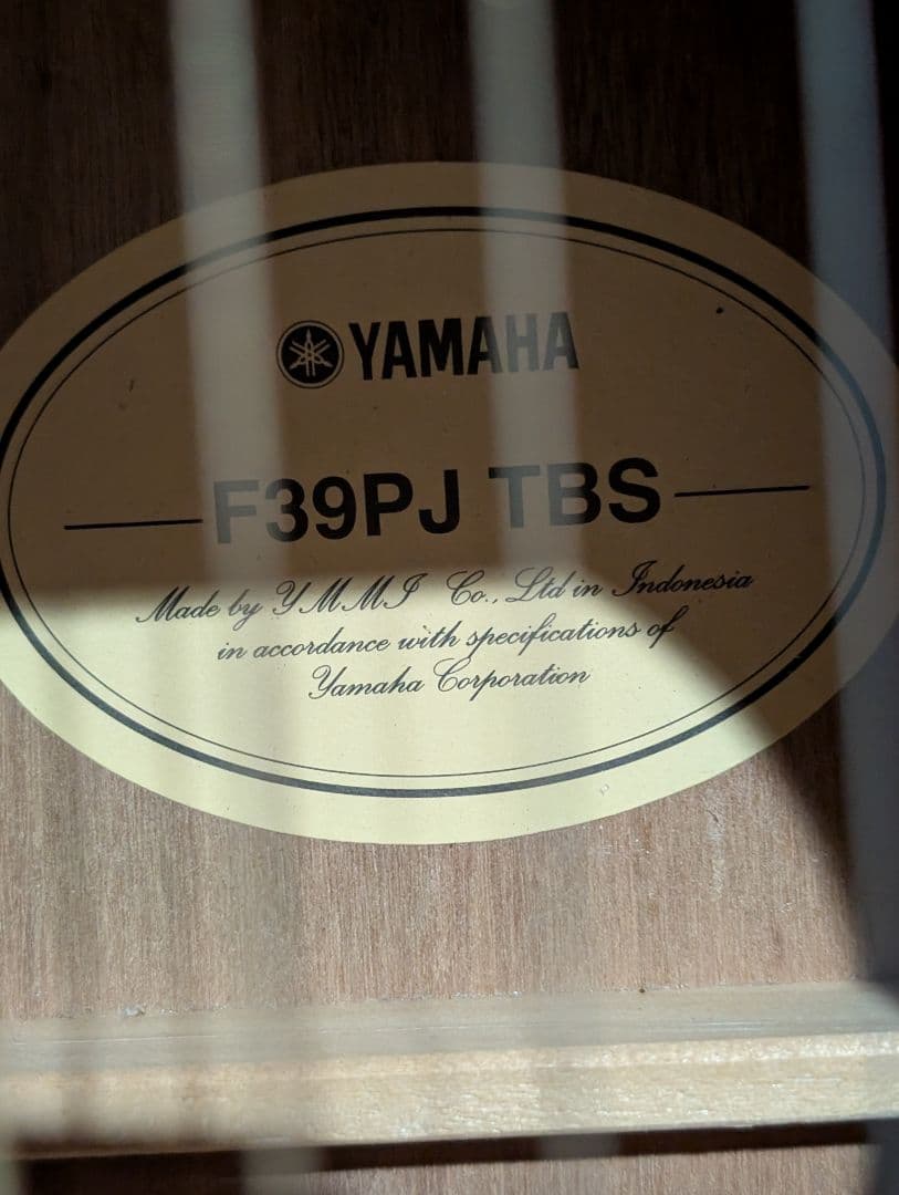 良音/YAMAHA　F39PJ/TBS 改FISHMANエレアコ 弦低め