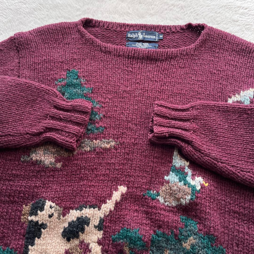 希少✨RALPH LAUREN ラルフローレン ニット ハンティング 犬