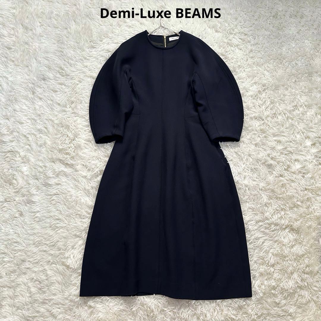 Demi-Luxe BEAMS　コンパクトシームワンピース　ネイビー　サイズ38