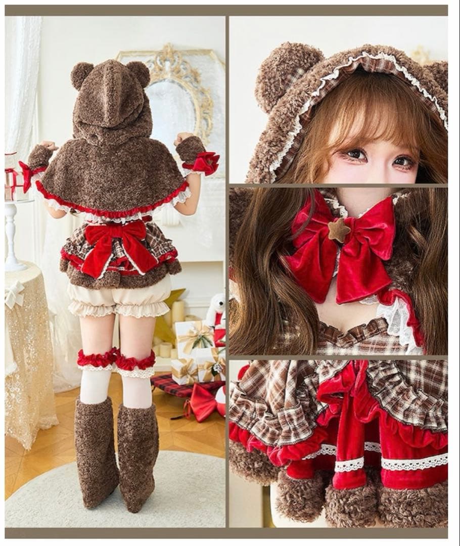 マリームーン コスプレ クリスマスチェックショコラベア バレンタイン 衣装