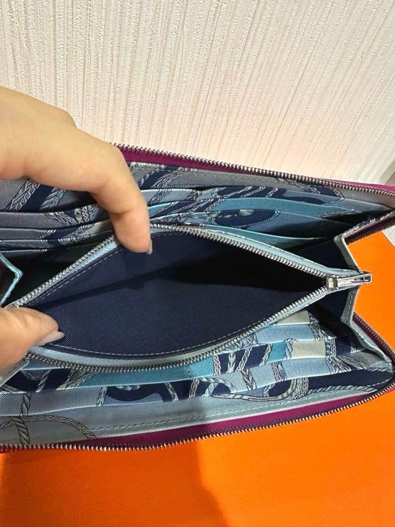 HERMES♡エルメス♡シルクイン♡紫♡パープル♡長財布