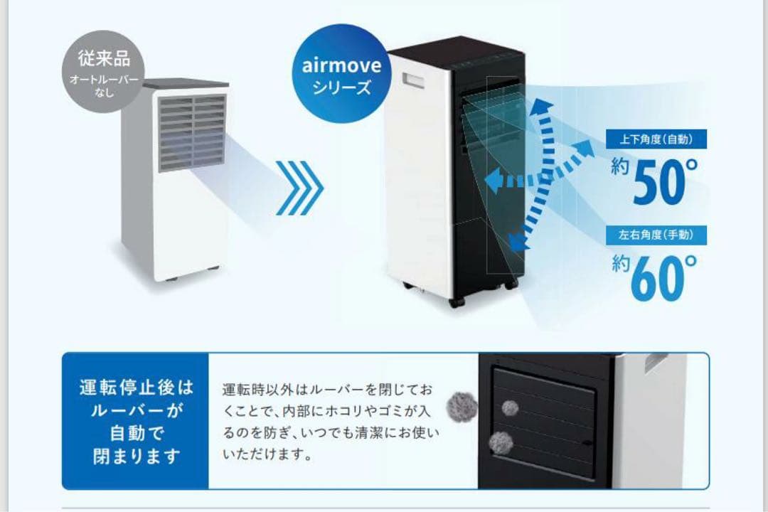 移動式スポットエアコン 除湿・冷房・送風機能 QUADS 置き型 リモコン対応