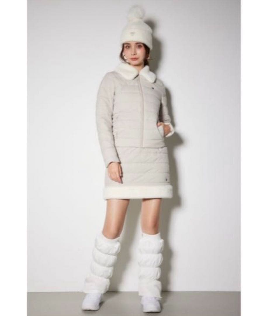 RIENDA GOLF ファーキルティングジャケットスカート　セットアップダウン