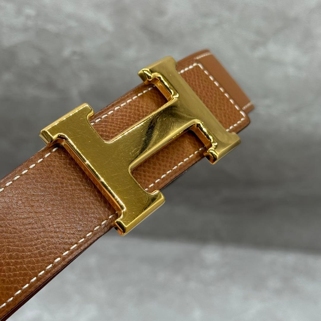 【美品】人気サイズ・カラー♡コンスタンス　Hベルト70ベージュ系箱付き　ゴールド