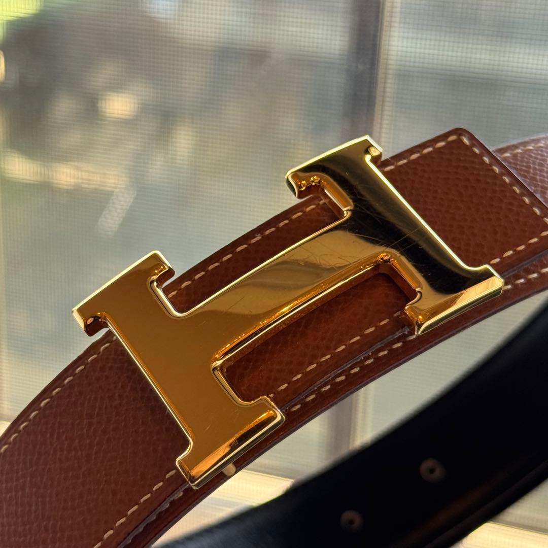 【美品】人気サイズ・カラー♡コンスタンス　Hベルト70ベージュ系箱付き　ゴールド