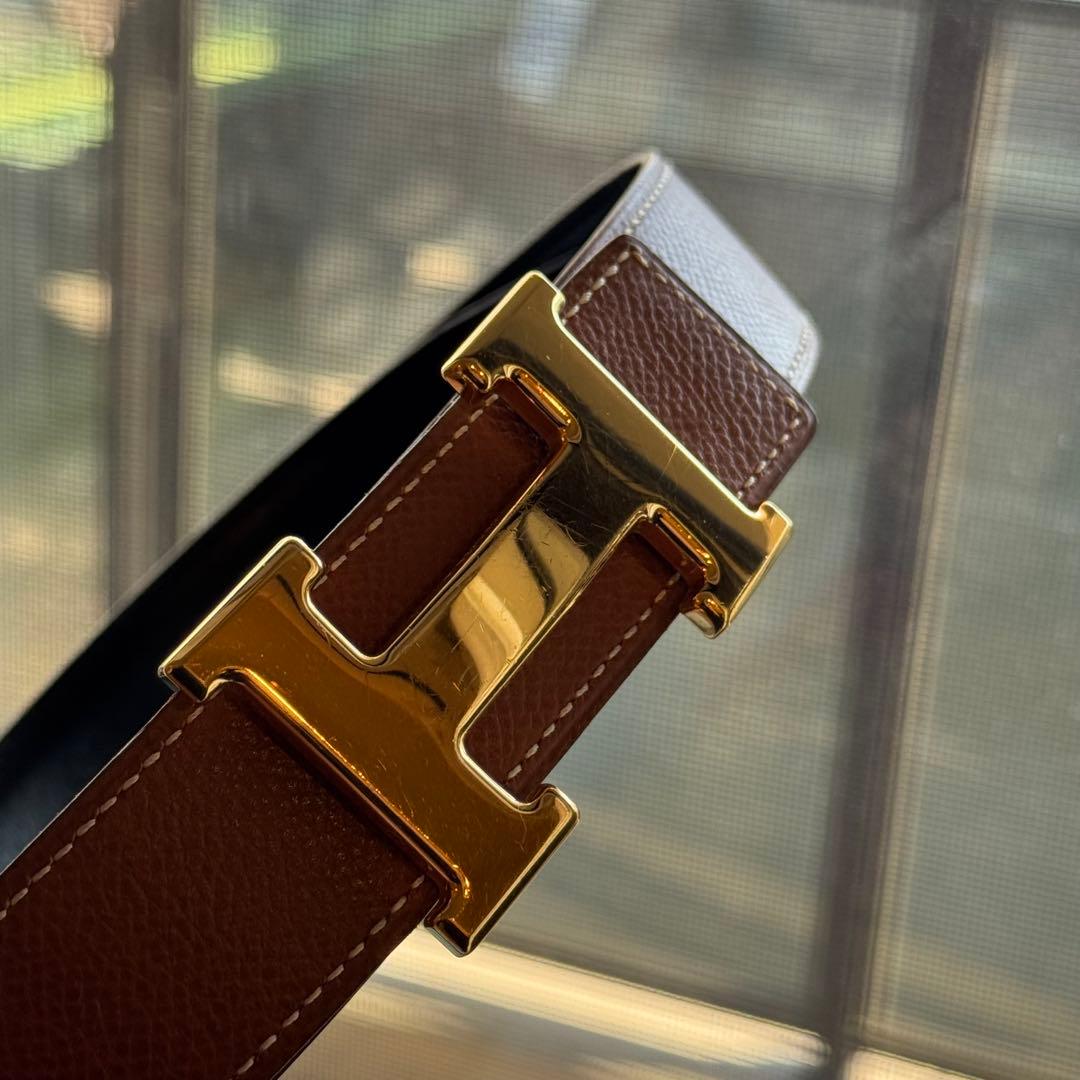 【美品】人気サイズ・カラー♡コンスタンス　Hベルト70ベージュ系箱付き　ゴールド