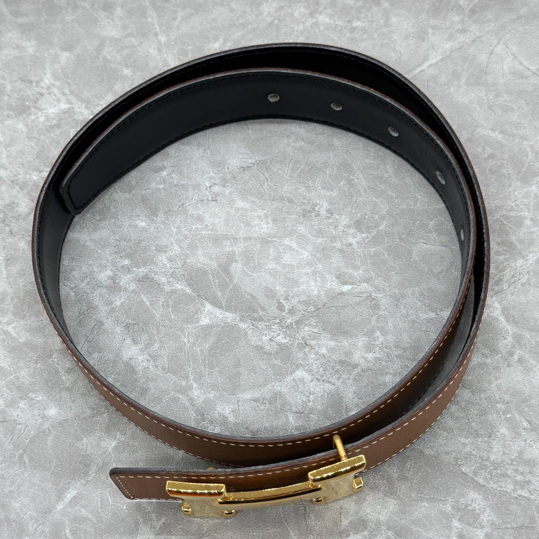 【美品】人気サイズ・カラー♡コンスタンス　Hベルト70ベージュ系箱付き　ゴールド