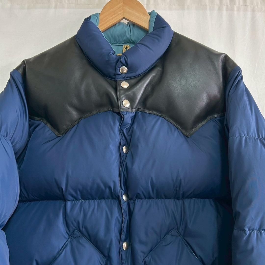 ププ美品ロッキーマウンテン レザーヨークダウン