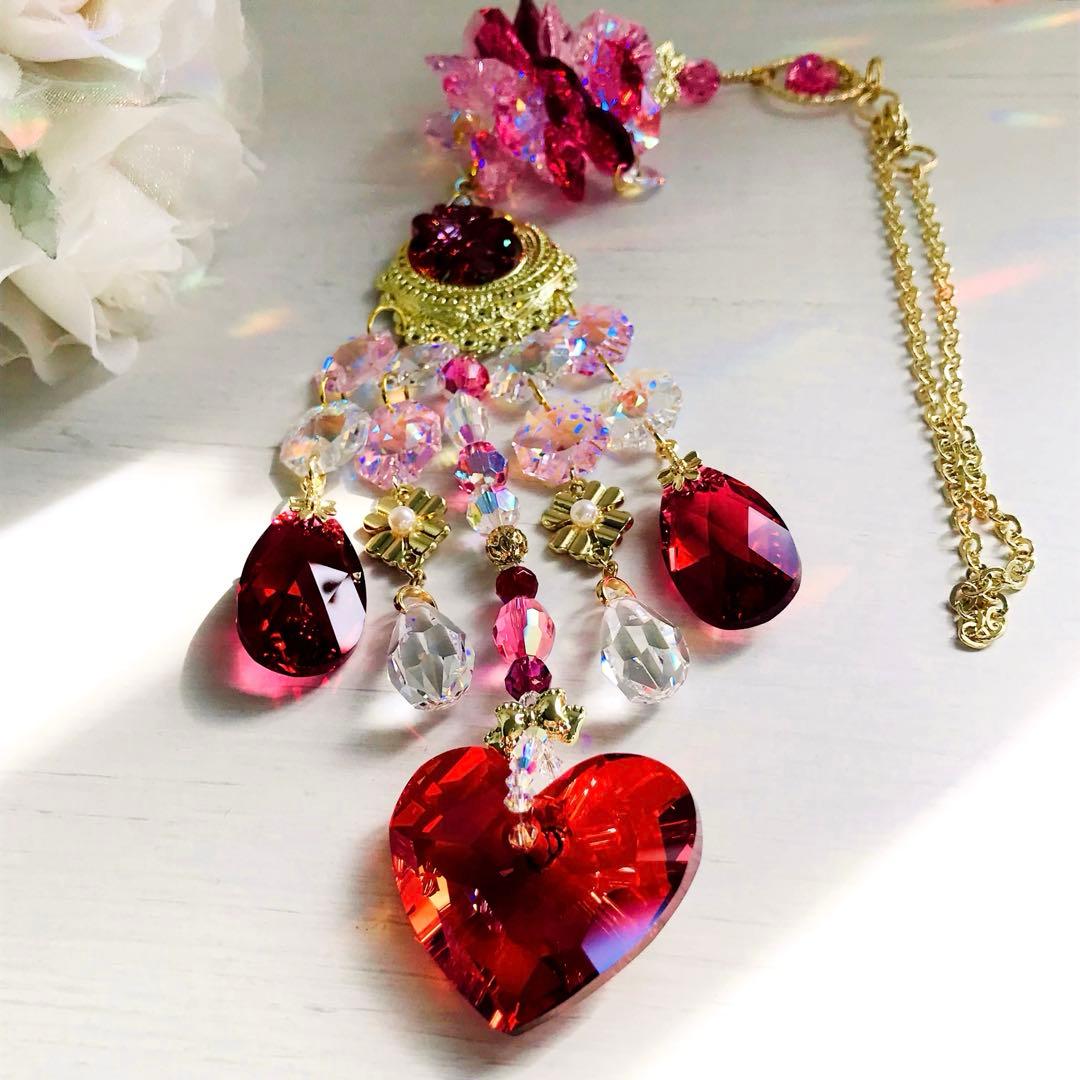 トゥルーリーインラブハート36ミリ✩レッドSWAROVSKIサンキャッチャー