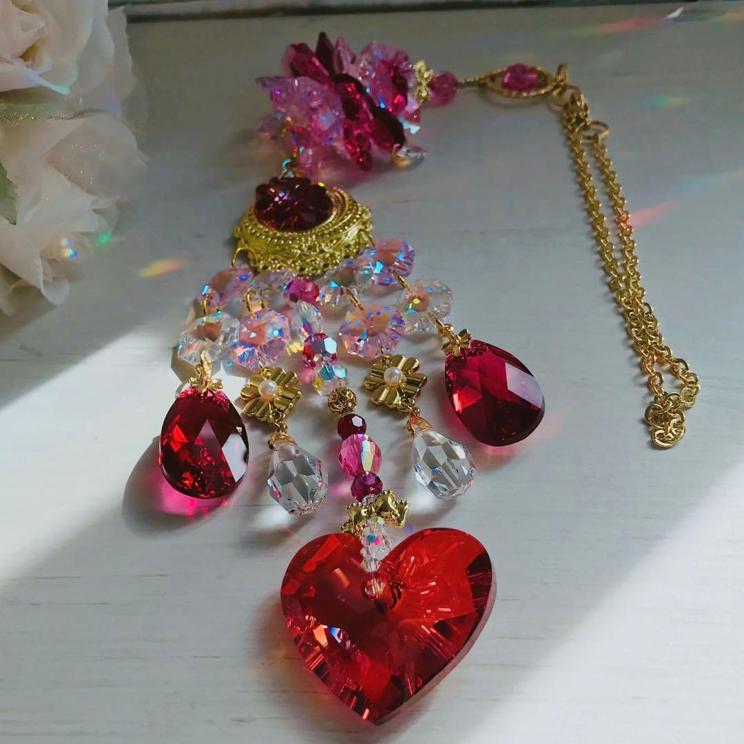 トゥルーリーインラブハート36ミリ✩レッドSWAROVSKIサンキャッチャー