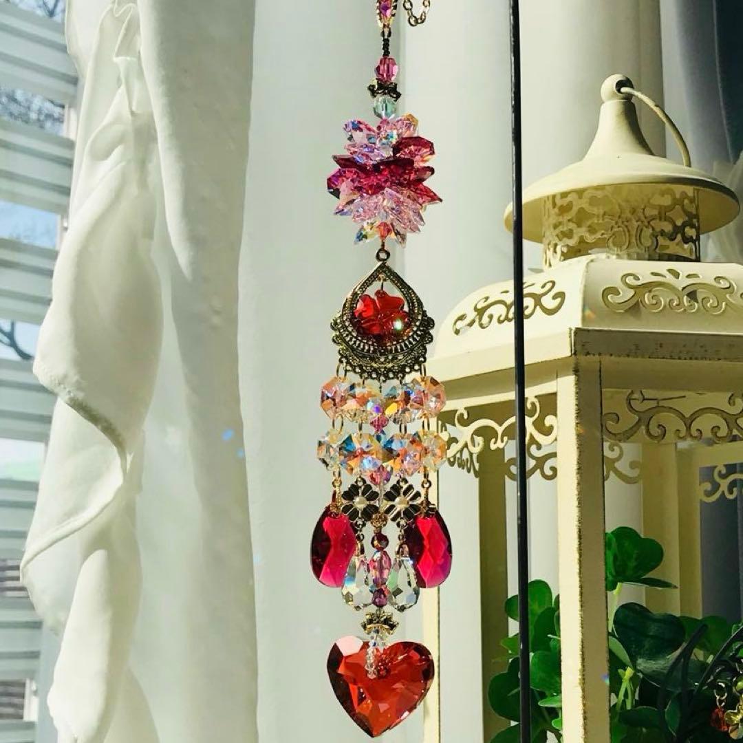 トゥルーリーインラブハート36ミリ✩レッドSWAROVSKIサンキャッチャー