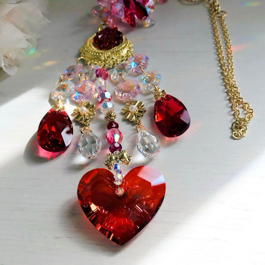 トゥルーリーインラブハート36ミリ✩レッドSWAROVSKIサンキャッチャー