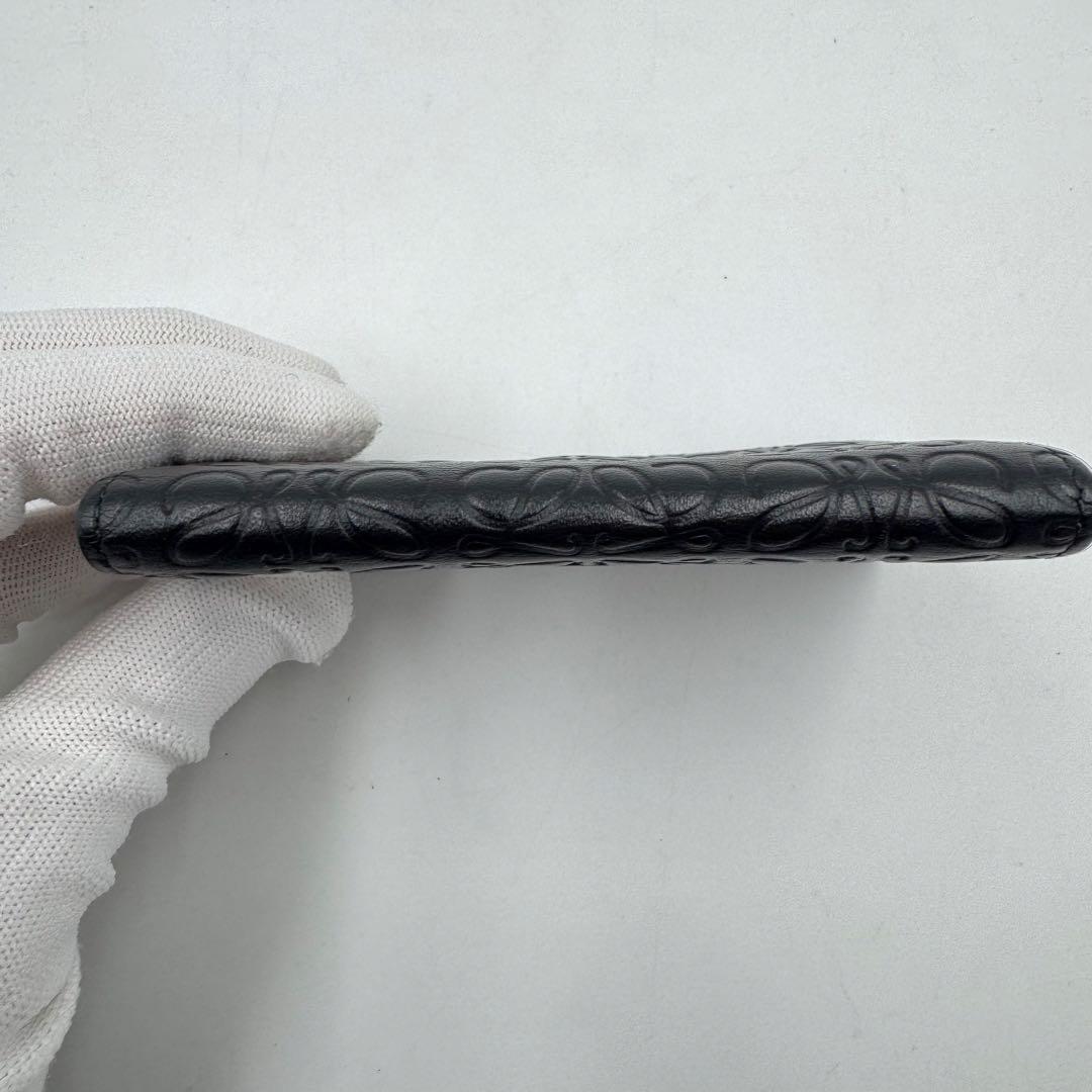 美品✨LOEWE 名刺入れ　ブラック　本革　リピートアナグラム