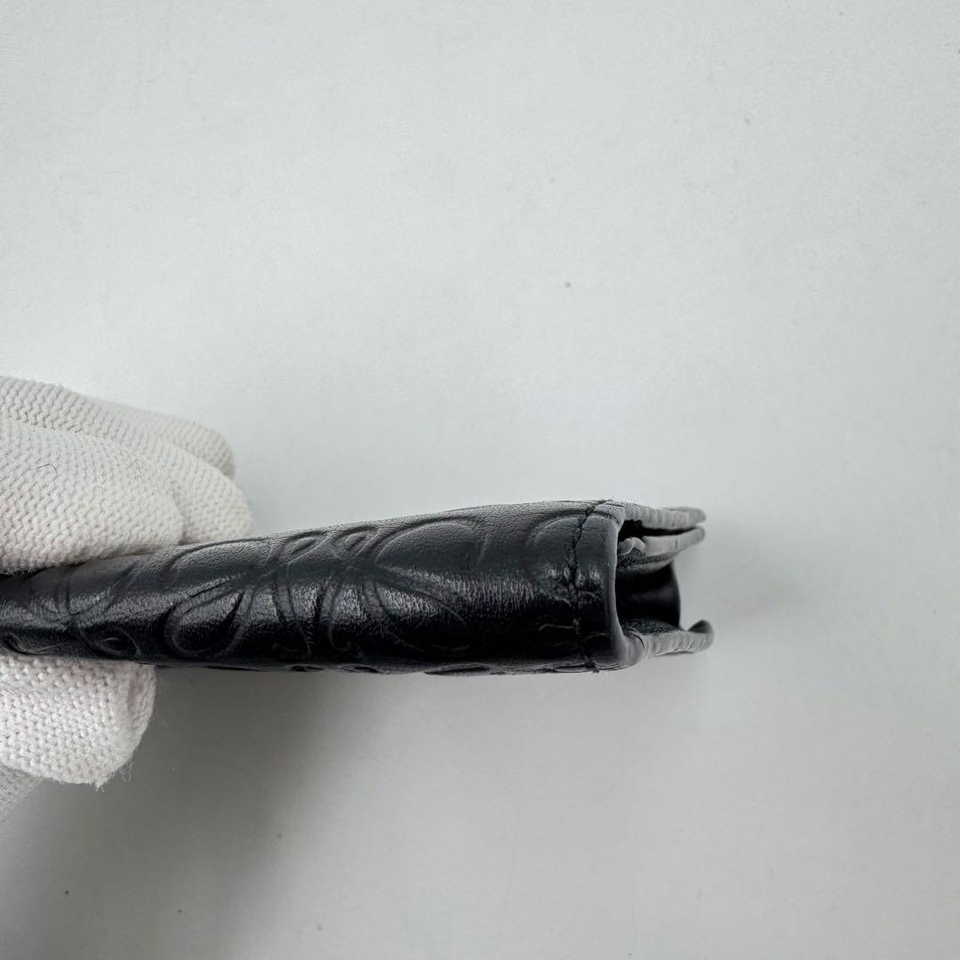 美品✨LOEWE 名刺入れ　ブラック　本革　リピートアナグラム