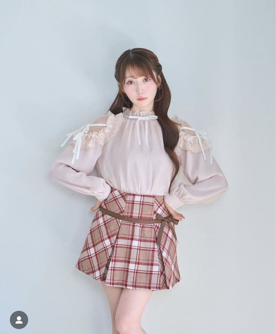 rose muse ロゼミューズ tweed like ribbon skirt