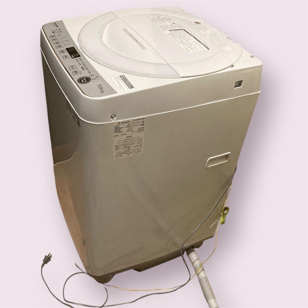 送料込【2023年製】SHARP ES-GE7G-W 全自動洗濯機 7kg
