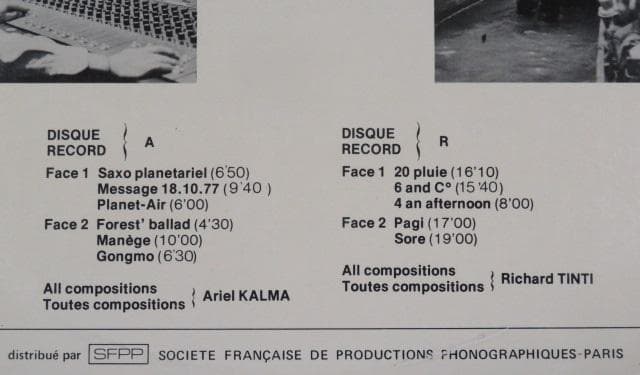 その他 Ariel Kalma, Richard Tinti / Osmose -2LP