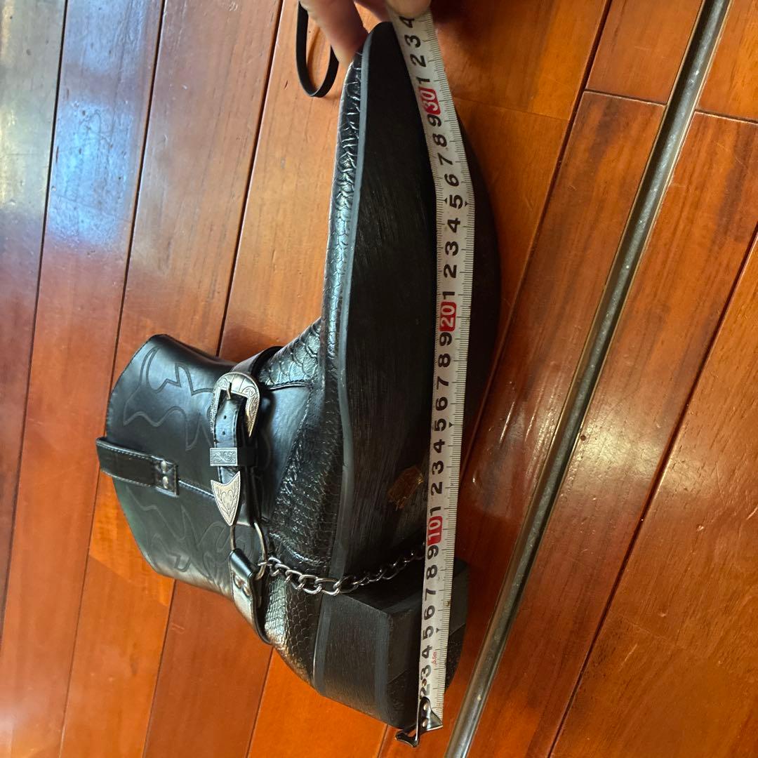 ブラックレザーウエスタンブーツ