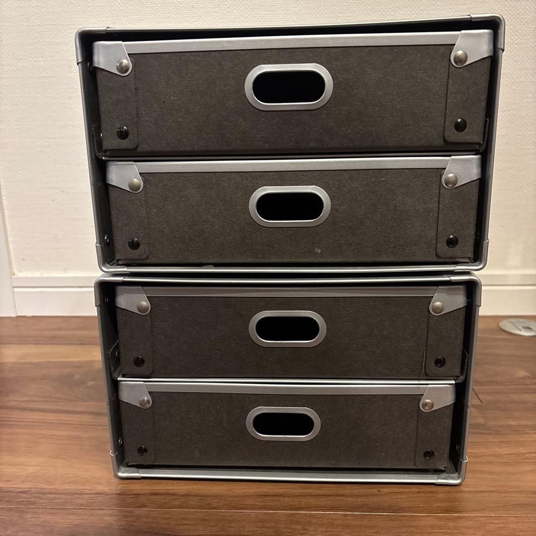 【廃盤品】美品　無印良品 硬質パルプボックス・引出式・２段✖️2