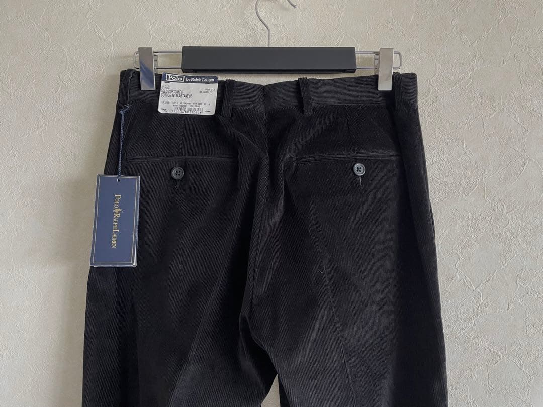 新品タグ付き RALPH LAURENコーデュロイパンツ　ブラック　イタリア製