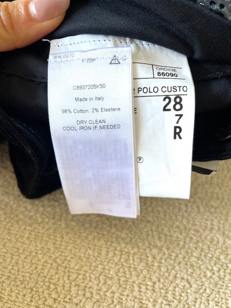 新品タグ付き RALPH LAURENコーデュロイパンツ　ブラック　イタリア製