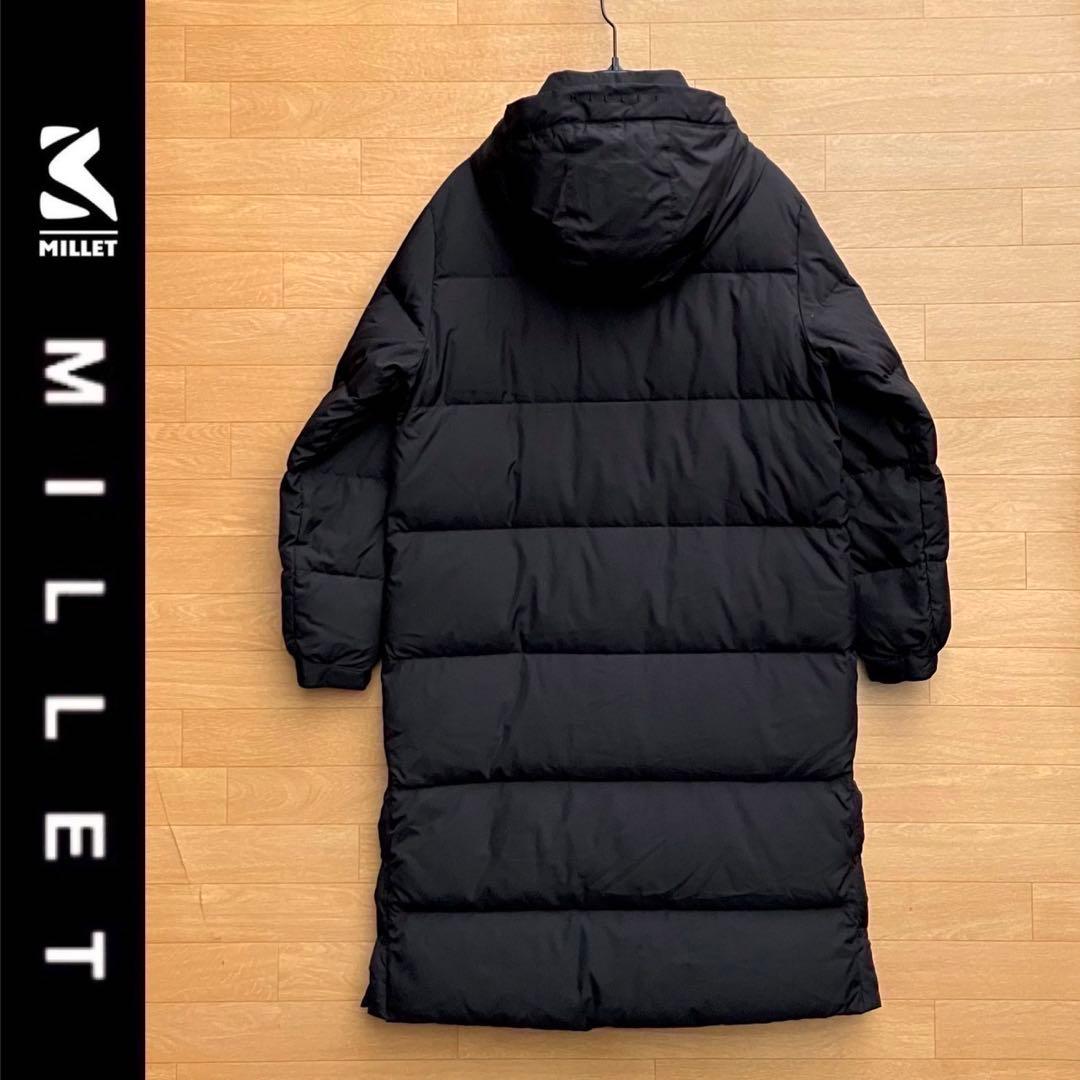 美品 L ミレー ダウンコート ロングダウンジャケット 黒 ダウン ベンチコート