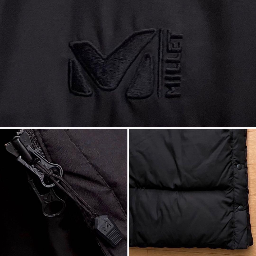 美品 L ミレー ダウンコート ロングダウンジャケット 黒 ダウン ベンチコート