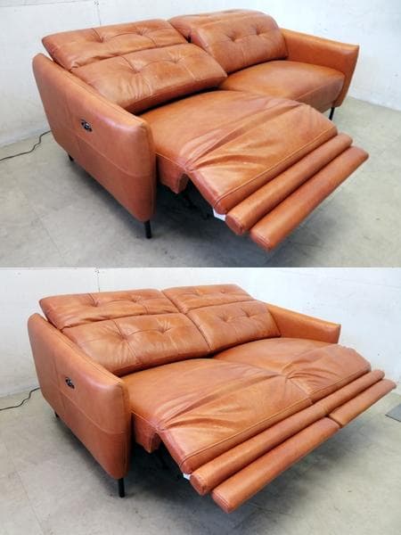 未使用品■ジャーナルスタンダードファニチャー■総革■電動リクライニングソファ