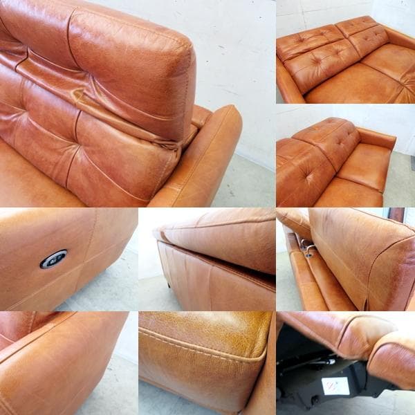 未使用品■ジャーナルスタンダードファニチャー■総革■電動リクライニングソファ