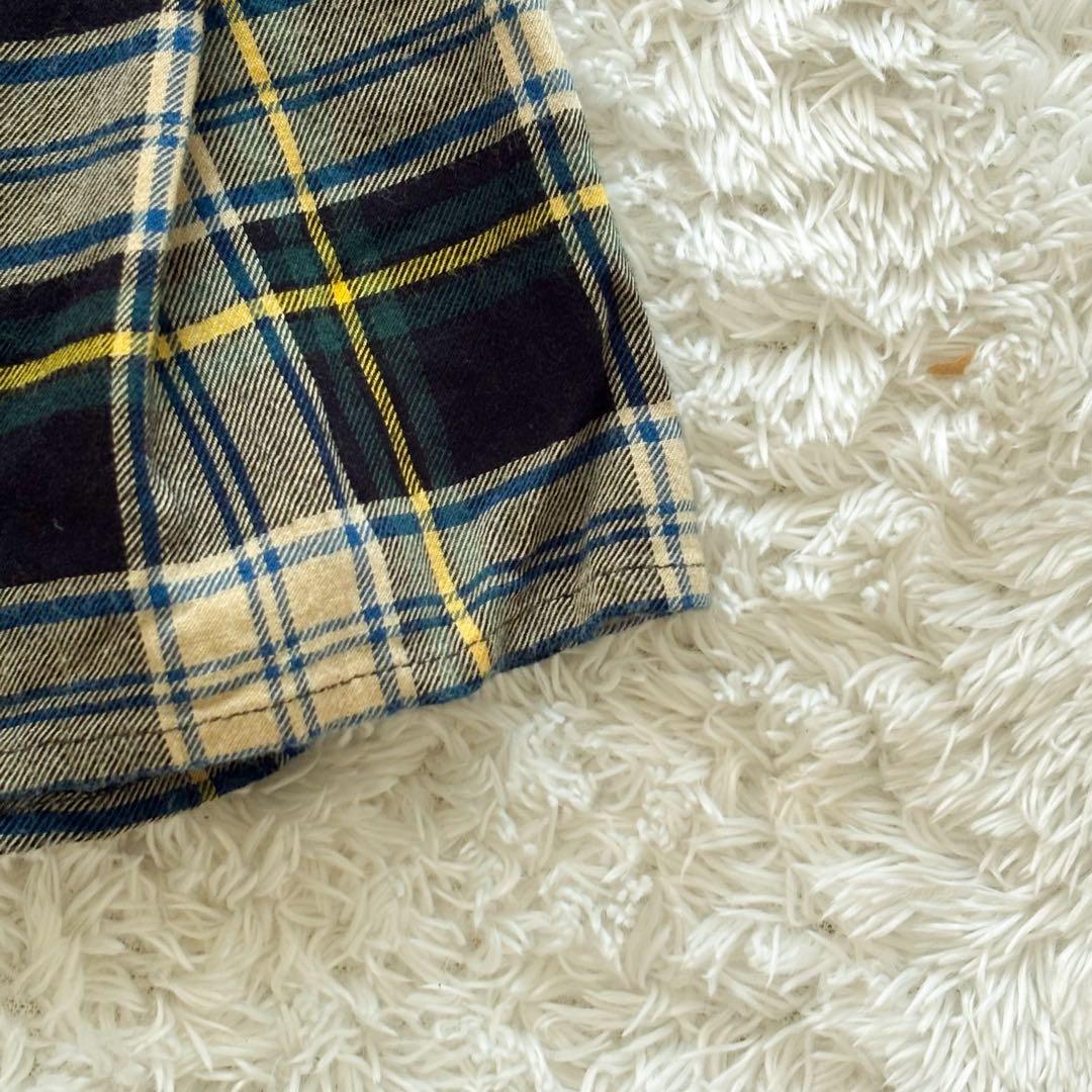 ポロラルフローレン　シャツワンピース　ウール　チェック　ロング　リボン　長袖