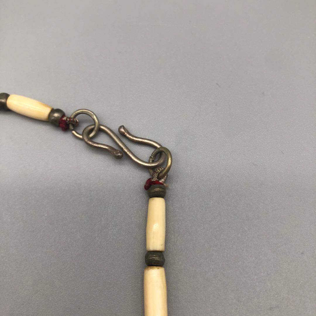 ボーン金属天然石ビーズビンテージボヘミアンエスニックネックレス伝統工芸男女兼用