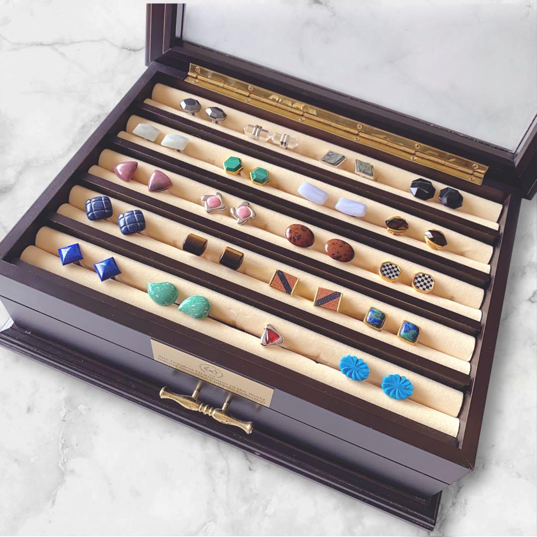 I・E・I 世界の偉大な宝石 天然石 カフス コレクション　収納ボックス付き