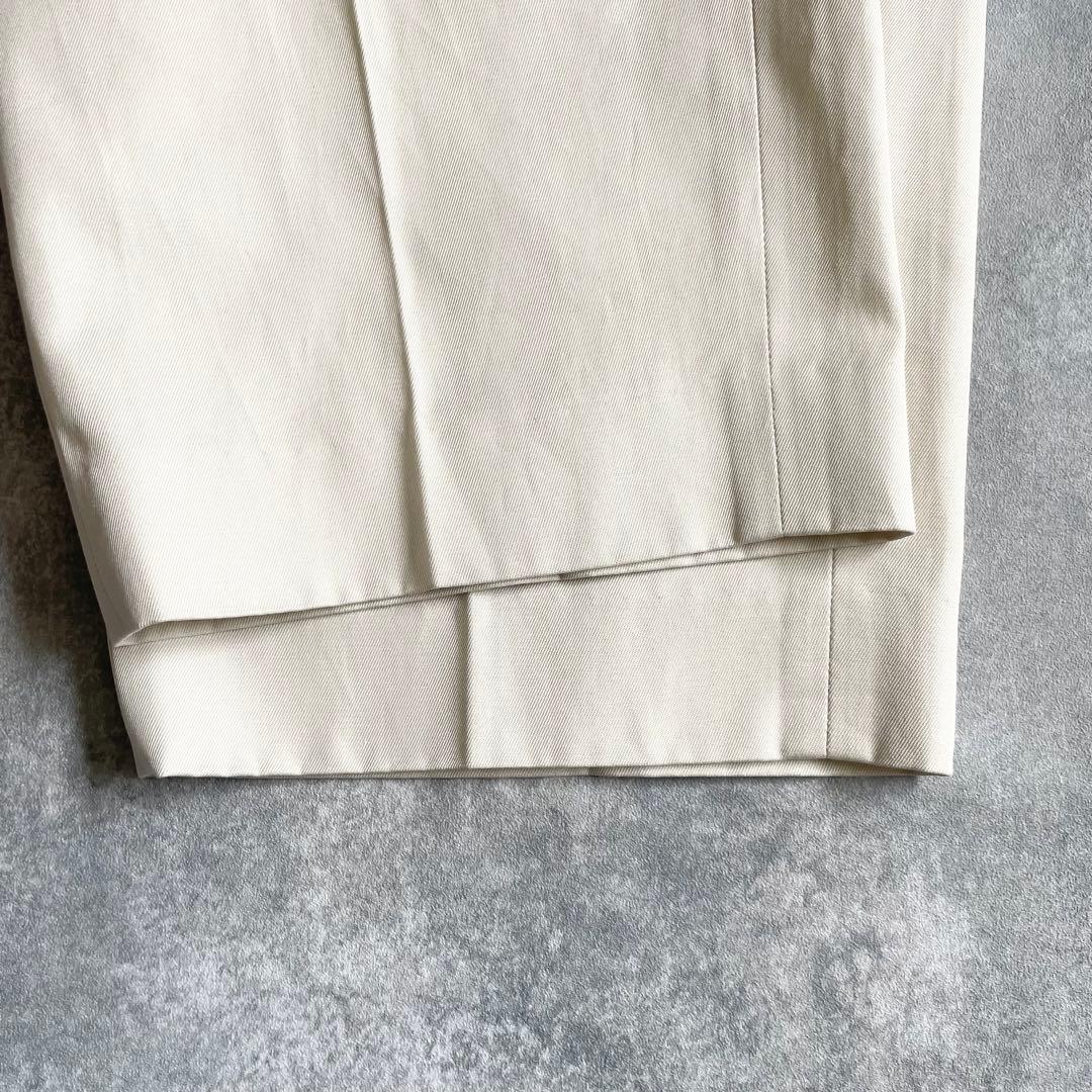 4666【美品】ドゥロワー　コットンツイルタックパンツ ツータック　スラックス