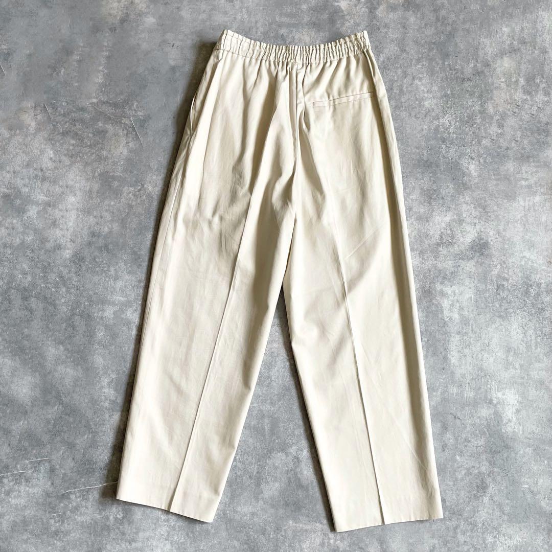4666【美品】ドゥロワー　コットンツイルタックパンツ ツータック　スラックス