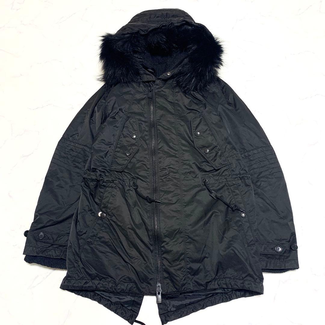 ブラックバレットバイニールバレット モッズコート ジャケット フリースインナー