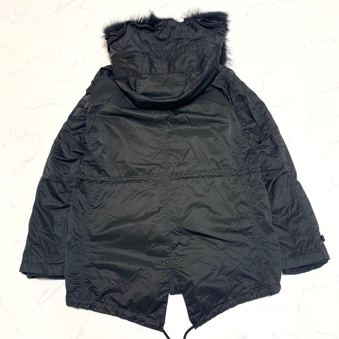 ブラックバレットバイニールバレット モッズコート ジャケット フリースインナー