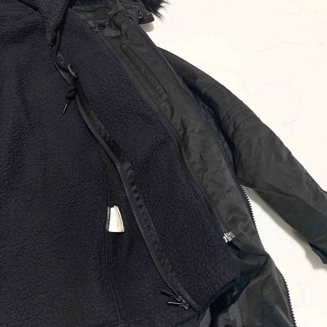 ブラックバレットバイニールバレット モッズコート ジャケット フリースインナー