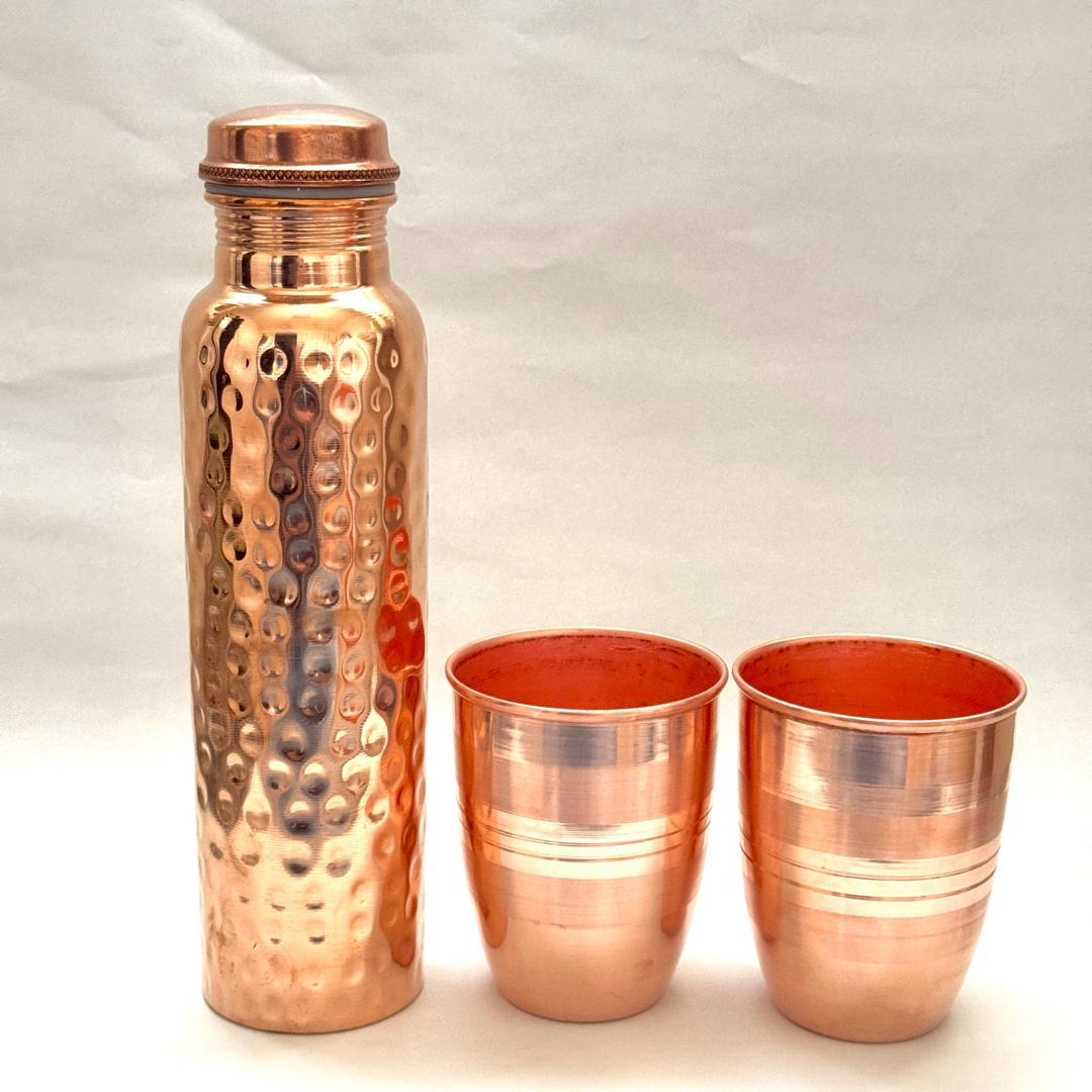 銅製1L水筒と2個カップセット